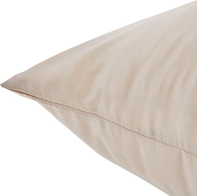 Taupe Satin Pillowcase Queen Size Set of 2 for Hair and Skin,Taupe Silk Pillowcase Breathable Pillowcase with Envelope Closure