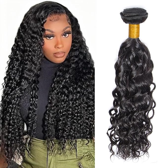 Bundles Human Hair Color 1B Kinky Curly Bundles Niegmeag Brazilian Virgin Remy Hair Single Bundle 22 Inch Double Weft Soft and Silky Natural Black Curly Bundle Hair Weave