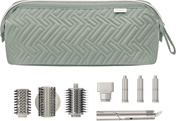 Leudes Hair Tools Travel Bag for Shark Flexstyle Carrying Case Portable Shark Hair Air Wrap Dryer Case Waterproof Dustproof Flat Curling Iron Travel Organizer (Sage Green)