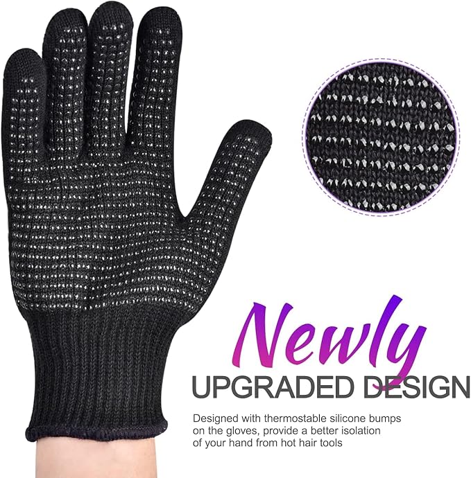 Heat‑Resistant Gloves–Silicone‑Grip Protection for Hair Styling, Curling & Flat Iron, Heat Press, Sublimation–Universal Fit