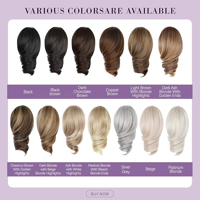 12 Inch Ponytail Extension - Clip in Ponytail Hair Extensions, Curly Wavy Pony Tails Hair Extensions, Synthetic Claw Clip Ponytail Extension for Women (Color: Light Brown With Blonde Highlights)