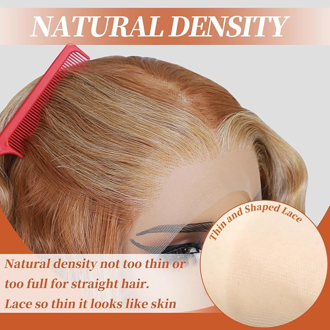 Synthetic Lace Front Wigs Pre Plucked Long Wavy 13x4 HD Lace Ginger Blonde Skunk Stripe Wig 100% Futura Premium Lace Wigs For Black Women 26 Inch Ready to Wear Daily Party Use
