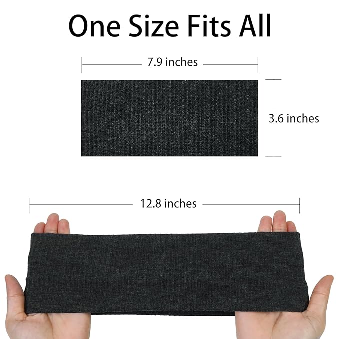 TERSE Headbands for Women Wide Non Slip Boho Head Bands Elastic Thick Soft Hairbands Fashion Workout Yoga Hair Accessories, 6 Pack