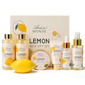 Lemon Scent Bath Spa Gift Box Set for Women - Shower Gel, Bubble Bath, Body Cream, Soap, Salt, Essential Oil