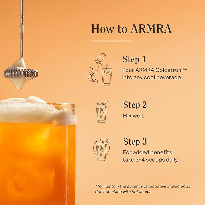 ARMRA Colostrum™ Powder | Arctic Chai | Gut Health & Bloating | Skin & Hair | Immunity | Keto, Gluten & Fat-Free | 30 Servings