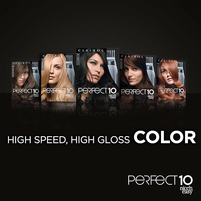 Clairol Nice‘n Easy Perfect 10 Permanent Hair Dye, 4R Dark Auburn Hair Color, Pack of 1