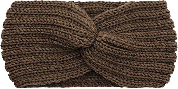 DRESHOW Knit Crochet Headband for Women Ear Warmer Soft Turban Stretch Warmer Headbands Winter Fashion Head Wrap