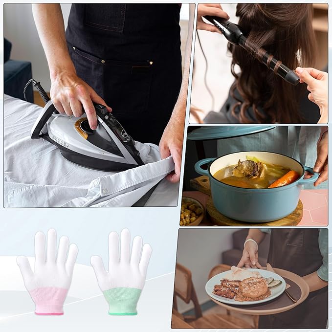 4 Pcs Heat Gloves for Hair Styling, Heat Resistant Gloves Professional Curling Iron Glove for Flat Iron and Curling Wand Suitable Sublimation Heats Transfer Printing