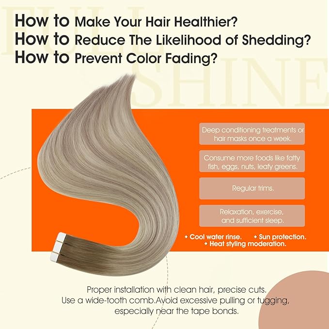 Full Shine Blonde Tape in Hair Extensions Human Hair Color 8 Ash Brown Ombre 60 Blonde And 18 Straight Tape ins Human Hair Extensions 14Inch 50Gram Seamless Invisible Skin Weft 20Pcs for Party
