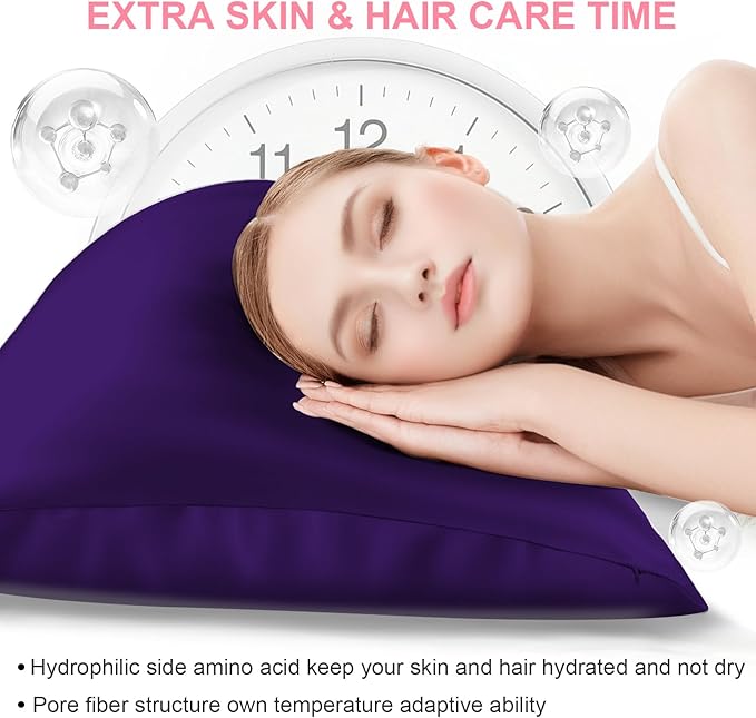 Mulberry Silk Pillow Cases 2 Pack King Size 20x36 Inches with Hidden Zipper, Ultra Smooth and Soft Breathable Cooling Silk Satin Pillowcase Set of 2, Better for Hair and Skin, Gifts for Women Men