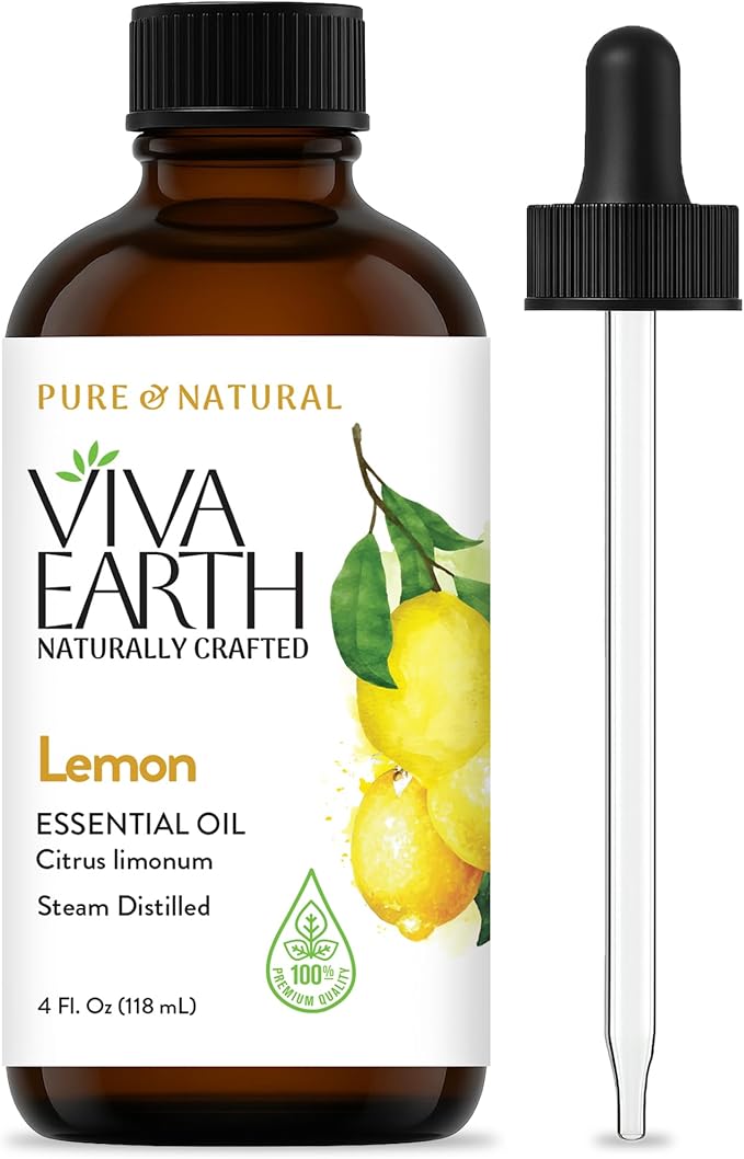 Lemon Essential Oil – Pure and Natural Bright, Zesty Citrus Aroma for Diffusers, Home Fragrance, Hair and Skin Care, DIY Beauty, Soap and Candle Crafting – with Dropper, 4 oz