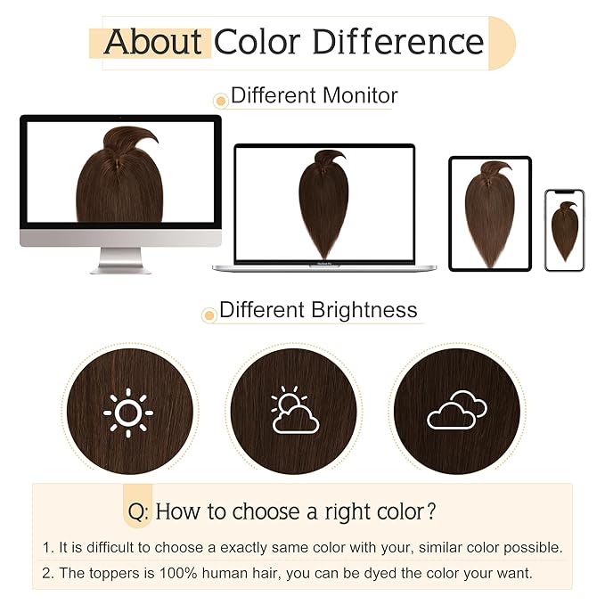 SEGO Hair Toppers for Women Real Human Hair With Bangs, 7 * 13CM Silk Base 100% Remy Human Hair Clip in Top Wiglet Hairpieces Add Volume -10 Inch Medium Brown