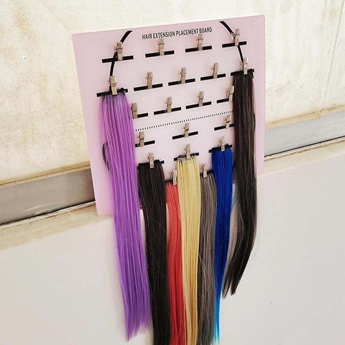 Acrylic Hair Extension Holder Board – Sturdy Styling Sectioning Plate with Clips for Hairpieces, Wigs, Wefts – Professional Salon Display & Storage Tool for Hair Extensions – Ideal for Home or Barber