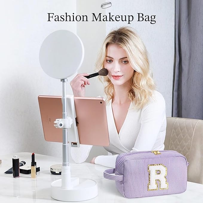 YOOLIFE Birthday Gifts for 4 5 6 7 8 9 10 11 12 13 14 15 16 Year Old Girl Gifts, Purple Gifts for Women Teen Girls Kids Her Daughter, Monogram Initial Girls Makeup Bag, Letter Z