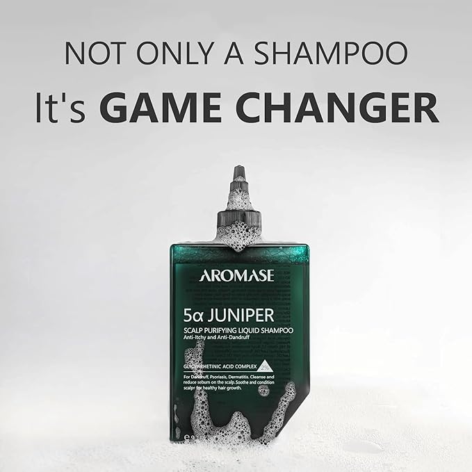 Aromase 5 Juniper Scalp Purifying Liquid Shampoo, 9.1 fluid ounces, Helps to Soften Scalp Buildup, Ideal for Dandruff, Psoriasis, Dermatitis, Dry & Sensitive , Oily hair, Exfoliator
