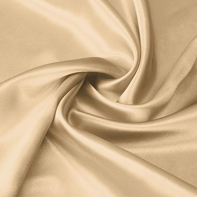 Lirex Satin Pillowcase for Hair and Skin, Super Soft and Cooling Similar to Silk, 2 Pack Standard Size 20"X 26" Pillow Cases with Envelope Closure, Gifts for Women Men, Champagne