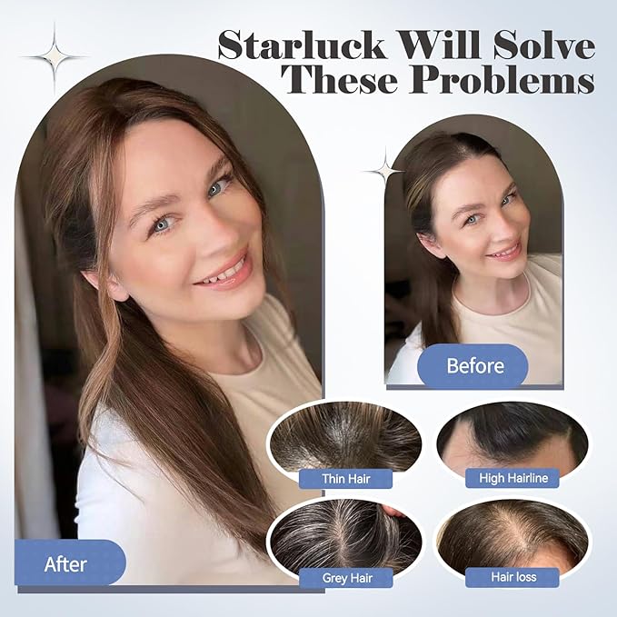HAIRCUBE Hair Toppers for Women 100% Real Human Hair, Ombre Light Blonde, 6"*5.5"MONO Large Base,65g Hand-moven Real Human HairToppers for Women with ThinningHair