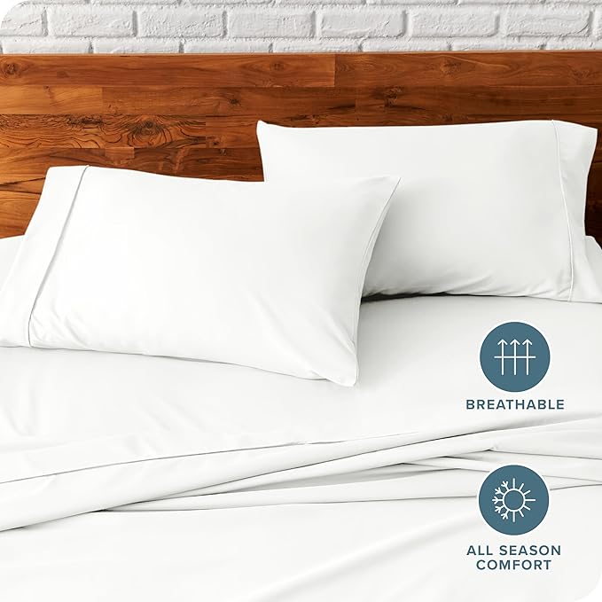 Bare Home Microfiber Pillow Cases - King Size Set of 2 - Cooling Pillowcases - Double Brushed - Ivory Pillowcases 2 Pack - Easy Care (King Pillowcase Set of 2, Ivory)