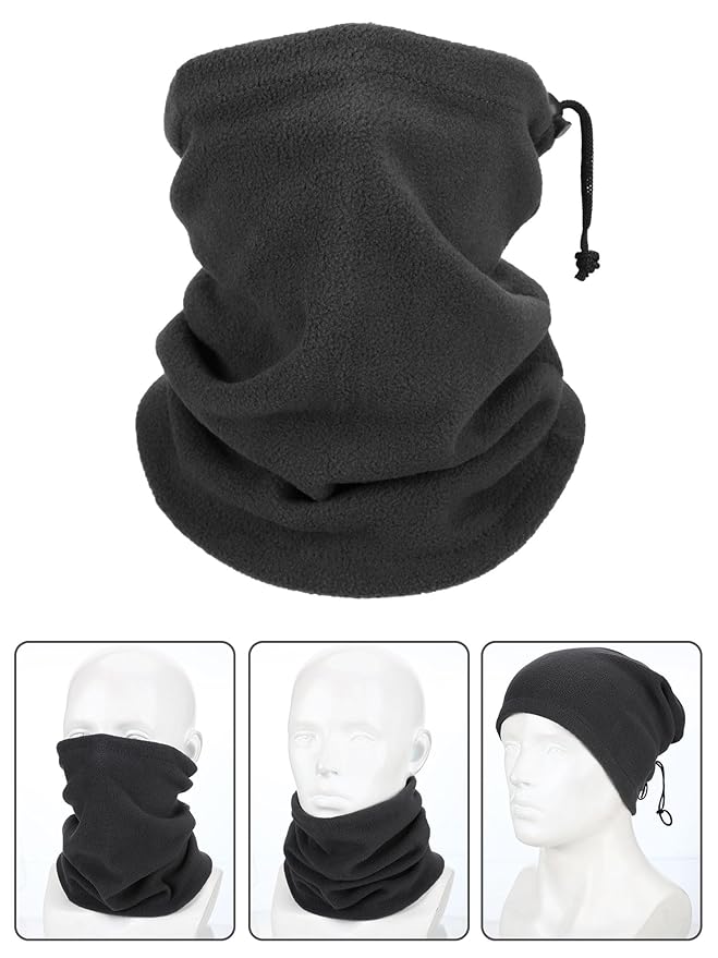 Syhood 6 Pieces Winter Fleece Ear Warmer Headband Ear Muffs Head Wraps with Winter Fleece Neck Warmer Gaiter(Black, Dark Grey, Navy Blue,One Size)