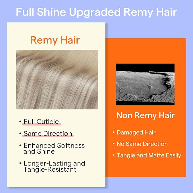 Full Shine Balayage Blonde Clip in Hair Extensions Remy Clip in Extensions Color 18 Ash Blonde to 22 and 60 Platinum Human Hair Extensions Double Weft 18 Inch 120 G 7 Pcs