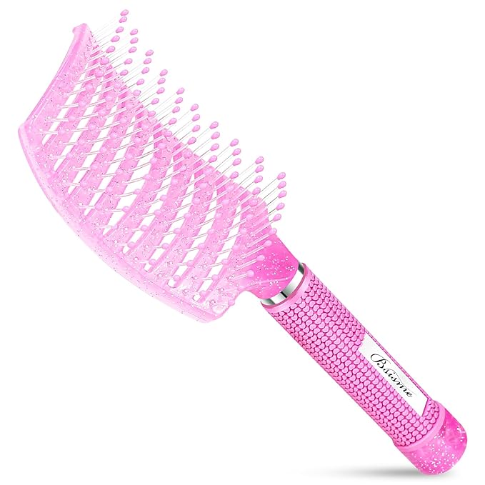 Bsisme Hair Brush, Professional Curved Vented Brush for Faster Blow Drying, Detangler & Frizz-Free on Curly Wet Thick Fine Hair for Women Men Kids