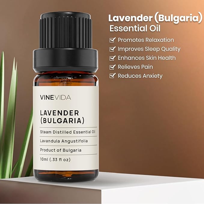 VINEVIDA Lavender Essential Oil - Undiluted, 10 mL - DIY Candle Scents, Safe for Skin
