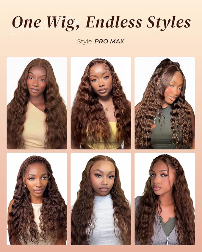 Arabella Chocolate Brown Deep Curly Lace Front Wigs Human Hair 13x6 HD Lace Frontal Wigs Curly Human Hair Brown Glueless Wig For Women Pre Plucked with Natural Hairline 26 Inch