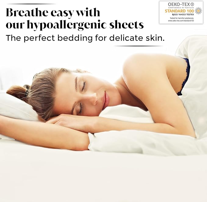Luxury Bamboo Market | Queen Envelope Pillowcase Set | 100% Viscose Made from Bamboo | Organically Grown | Ultra Soft | Cooling | 2pcs [Opulent Ivory]