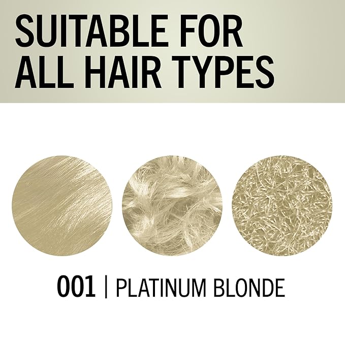 Schwarzkopf Keratin Blonde Hair Dye Platinum Blonde 001, Ultra Lightening Kit, 1 Application - Hair Bleach Enriched with Keratin, Lightens up to 9 Levels and Protects Hair from Breakage (Pack of 2)