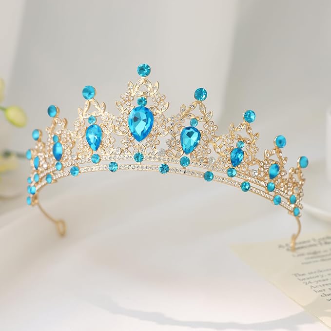 Princess Tiara and Crown for Women Wedding Tiaras for Bridal girls Tiaras and Crystal Crowns Rhinestone Headband Metal Hair Accessories for Costume Birthday Party Prom Gifts