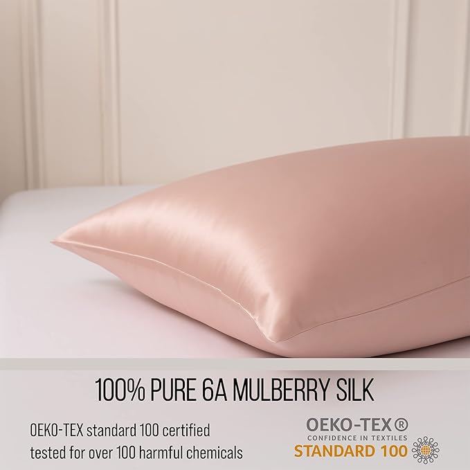Bella Coterie Luxury Silk Pillowcase for Hair and Skin | 30 Momme | 100% Pure 6A Mulberry Silk | Super Soft | Perfectly Plush [Queen, Dusty Rose]