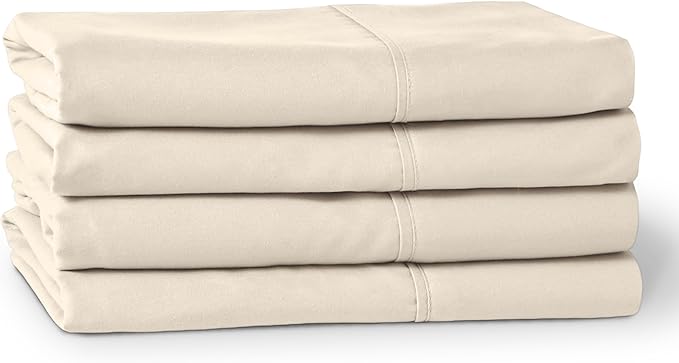 Bare Home Microfiber Bulk Pillow Cases - King Set of 4 - Cooling Pillowcases - Double Brushed - Sand Pillowcases 4 Pack - Easy Care (King - 4 Pack, Sand)