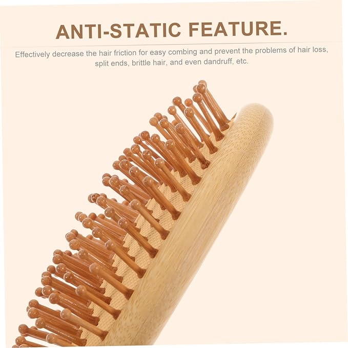 3Pcs Natural Wide Tooth Scalp Massage Comb Ergonomic Hair Care Tool for Relief and Scalp Nourishment Lightweight Portable Design for Travel and Outdoor Activities