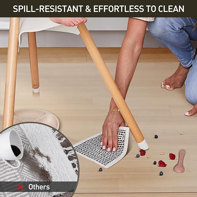 Area Floor Mat for Home, 3'×5' Transparent No Slip Waterproof Vinyl Area Rug, Spill Resistant Hard Floor Protector Cover for Kitchen, Easy Clean Splat Mat for Under High Chair