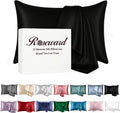 Organic Silk Pillowcase for Hair and Skin Made in USA, Natural Mulberry Silk Pillow Cases Black, 22 Momme, Oeko-TEX Certified, Anti Acne, 1 Pc 20"x26" (Standard, Black)