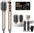 Hair Dryer Brush 5 in 1, Blow Dryer Brush Set with Air Curler Wrap Hair Styler, Negative Ionic Blow Dry Brush, Detachable Hair Tool for Curling, Volumizer,Straightener,Drying