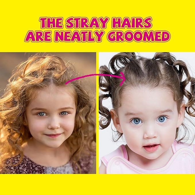 SEVICH Kids Hair Gel for Girls & Boys 80ml - Hair Finishing Stick Styling Gel for Kids, Plant-Based Formula with Comb Design, Frizz Control & Easy Wash (Cartoon Bottle)
