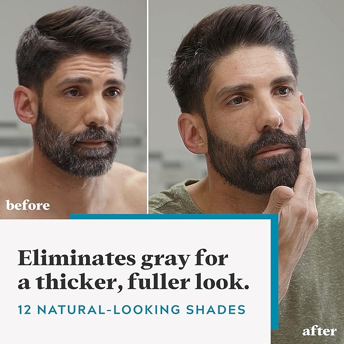 Just For Men Mustache & Beard, Beard Dye for Men with Brush, With Keratin Biotin Aloe and Coconut Oil for Healthy Facial Hair - Light Red Brown, M-27, Pack of 3 (Packaging May Vary)