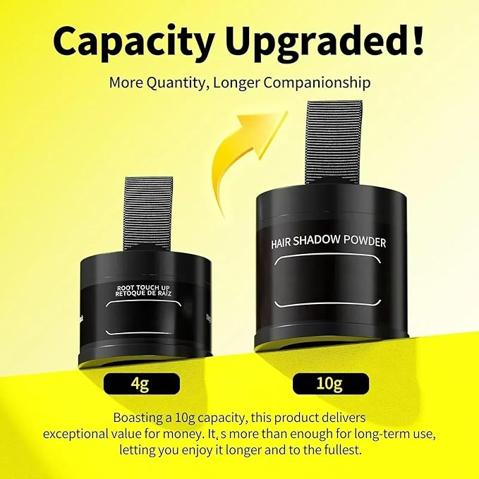 Gowwim Root Touch up Powder, Instantly Gray Hair Cover up Hairline Powder for Women & Men Waterproof and Sweatproof Root Cover Up Long-Lasting for Thinning & Loss Hair (Black6, 10G+1)