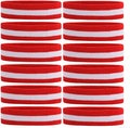 ONUPGO Sweatband Headbands for Men & Women -12PCS Sports Headbands Moisture Wicking Athletic Cotton Terry Cloth Headband for Tennis,Basketball,Football,Gym,Working Out