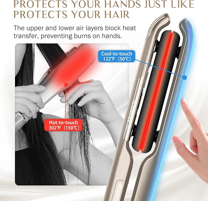 RUCHA 1 Inch Flat Iron Hair Straightener, 30S Fast Heating Ceramic Hair Straighteners for Women, Plasma Ions Hair Straightener and Curler Get Frizz-Free, Mini Hair Straighteners for Travel, Gold
