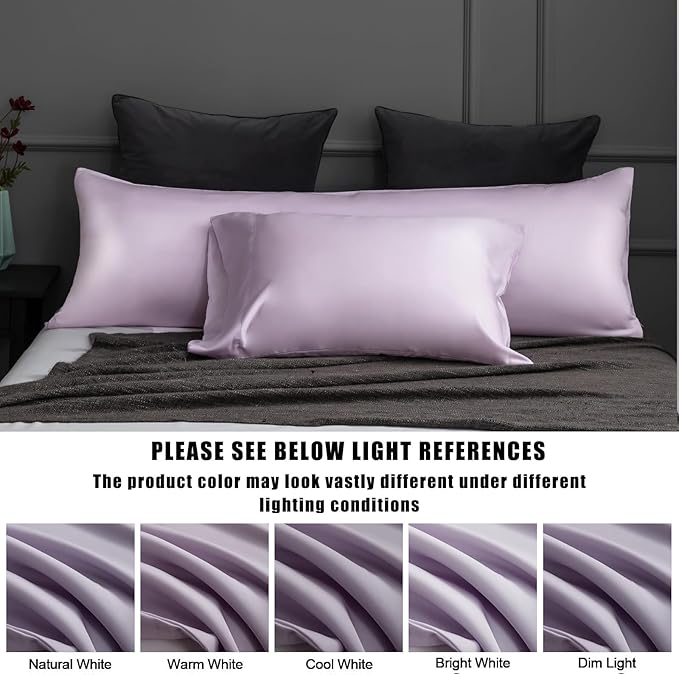 TELUS Body Cooling Pillow Cases Cover, Bamboo Rayon Pillowcases with Zipper Closure, Cool and Breathable Pillow Cover for Hot Sleepers and Night Sweats, 20x54 inches, Purple