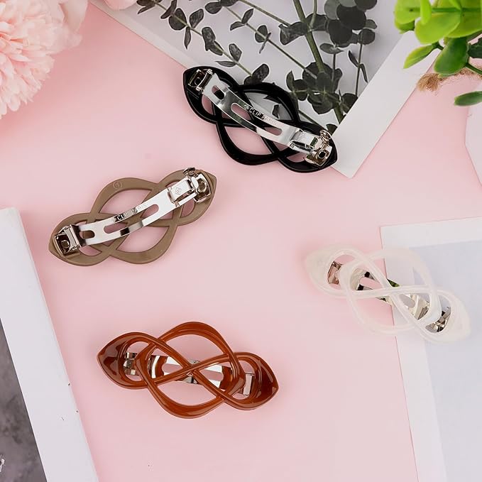 Hair Barrettes for Women 4packs Hair Clips French Barrette Stylish Accessories for Women Girls