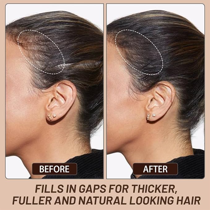 VOLLUCK Root Touch up Powder, Instant Hairline Powder for Thinning Areas and Gray Hair Coverage, Natural and Non-greasy Root Cover up for Women and Men (Black, 0.35 Ounce)