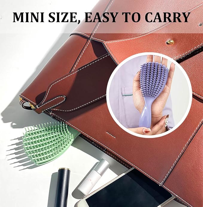 Hair Brush for Afro American/African Hair Textured Professional Curved Vented Brush Wet Dry Curly Hairbrush Detangling Massage Hairdressing Comb (Pink, Big)