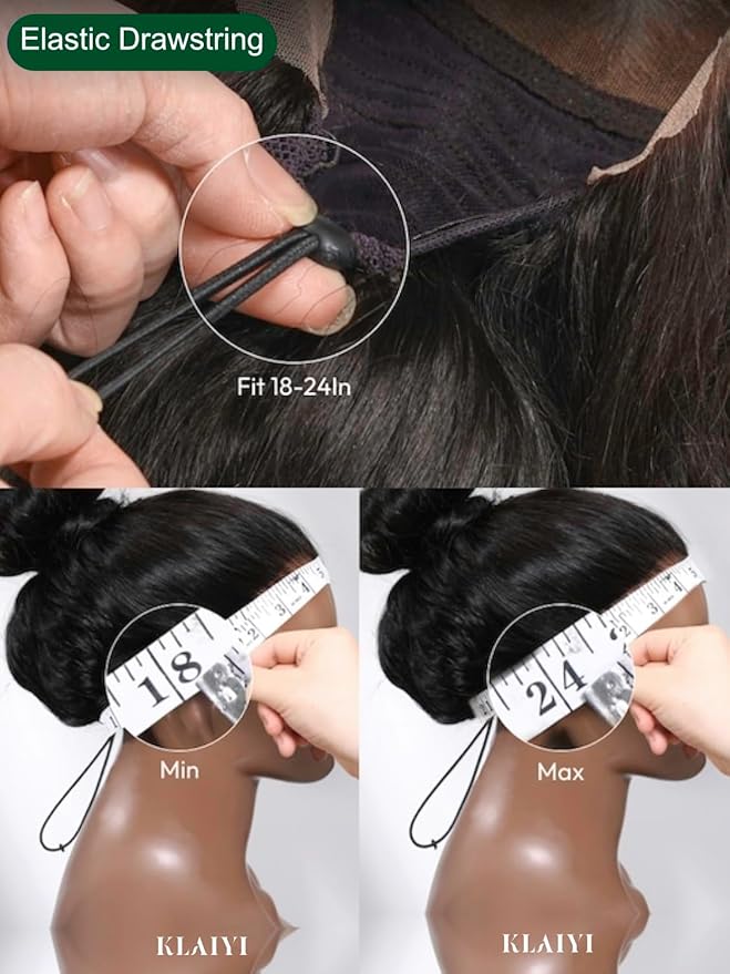 KLAIYI Black Cherry Loose Body Wave Pre Eeverything 13x4 Lace Frontal Wigs Human Hair Bye Bye Knots Glueless Ready to Wear and Go Wig with Face Framing Bangs Drawstring Pre Plucked Burgundy Wig 22Inch