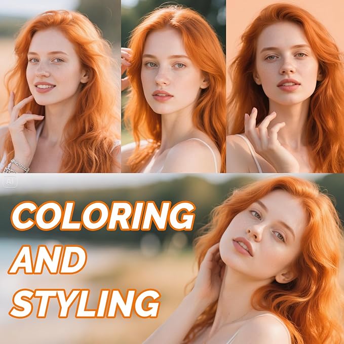 Orange Temporary Hair Color Spray, SOVONCARE Natural Hair Wax Dye Spray for Kids Halloween, Christmas Party, Cosplay -On 1-Day Washable 120ML