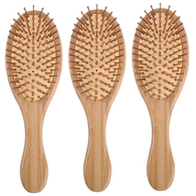 3Pcs Natural Wide Tooth Scalp Massage Comb Ergonomic Hair Care Tool for Relief and Scalp Nourishment Lightweight Portable Design for Travel and Outdoor Activities