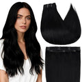 Full Shine Clip in Human Hair Extensions 12 inch 60g 3Pcs Hair Extension Clip ins Jet Black Remy Hair Clip ins for Women Soft Weft Ease of Use