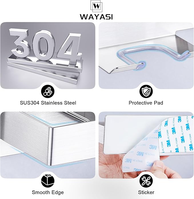 Hair Straightener Holder for Wall, Adhesive Straightener Holder, Blow Dryer Holder Wall Mounted, Stainless Steel Hair Dryer Holder Curling Iron Organizers Storage, Bathroom Hair Tools Holder